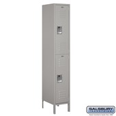 15" Wide Double Tier Standard Metal Locker - 1 Wide - 6 Feet High - 18 Inches Deep