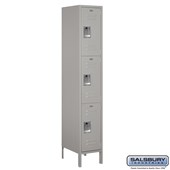 15" Wide Triple Tier Standard Metal Locker - 1 Wide - 6 Feet High - 18 Inches Deep