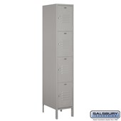15" Wide Four Tier Standard Metal Locker - 1 Wide - 6 Feet High - 18 Inches Deep