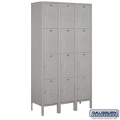 15" Wide Four Tier Standard Metal Locker - 3 Wide - 6 Feet High - 15 Inches Deep