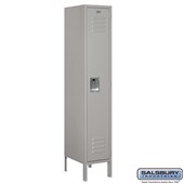 12" Wide Single Tier Standard Metal Locker - 1 Wide - 5 Feet High - 15 Inches Deep