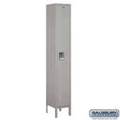 12" Wide Single Tier Standard Metal Locker - 1 Wide - 6 Feet High - 12 Inches Deep