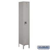 12" Wide Single Tier Standard Metal Locker - 1 Wide - 6 Feet High - 15 Inches Deep