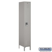 12" Wide Single Tier Standard Metal Locker - 1 Wide - 6 Feet High - 18 Inches Deep