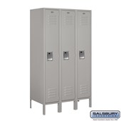 12" Wide Single Tier Standard Metal Locker - 3 Wide - 5 Feet High - 18 Inches Deep