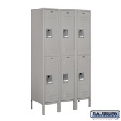 12" Wide Double Tier Standard Metal Locker - 3 Wide - 5 Feet High - 15 Inches Deep