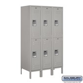 12" Wide Double Tier Standard Metal Locker - 3 Wide - 5 Feet High - 18 Inches Deep