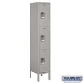 12" Wide Triple Tier Standard Metal Locker - 1 Wide - 5 Feet High - 12 Inches Deep