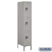 12" Wide Triple Tier Standard Metal Locker - 1 Wide - 5 Feet High - 18 Inches Deep