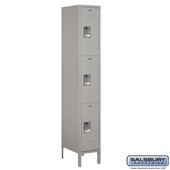 12" Wide Triple Tier Standard Metal Locker - 1 Wide - 6 Feet High - 18 Inches Deep