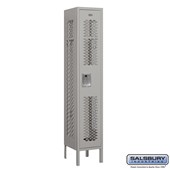 12" Wide Single Tier Vented Metal Locker - 1 Wide - 5 Feet High - 12 Inches Deep
