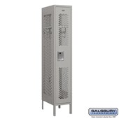 12" Wide Single Tier Vented Metal Locker - 1 Wide - 5 Feet High - 18 Inches Deep