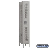 12" Wide Single Tier Vented Metal Locker - 1 Wide - 6 Feet High - 15 Inches Deep