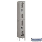 12" Wide Double Tier Vented Metal Locker - 1 Wide - 6 Feet High - 12 Inches Deep