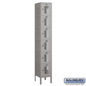 12" Wide Six Tier Box Style Vented Metal Locker - 1 Wide - 6 Feet High - 12 Inches Deep