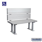 Aluminum ADA Locker Bench with back support - 42 Inches Wide