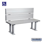 Aluminum ADA Locker Bench with back support - 48 Inches Wide