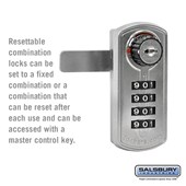 Resettable Combination Lock - Factory Installed on Metal Locker Door