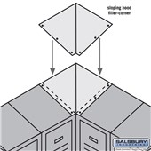 Sloping Hood Filler - Corner - for 15 Inch Deep Metal Locker
