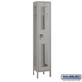 15" Wide Single Tier Vented Metal Locker - 1 Wide - 6 Feet High - 15 Inches Deep