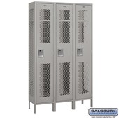 15" Wide Single Tier Vented Metal Locker - 3 Wide - 6 Feet High - 15 Inches Deep