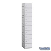 12" Wide Ten Tier Plastic Locker - 1 Wide - 6 Feet High - 18 Inches Deep