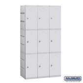 12" Wide Triple Tier Plastic Locker - 3 Wide - 6 Feet High - 18 Inches Deep