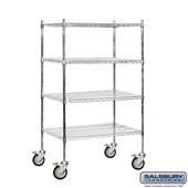 36" Wide Mobile Wire Shelving - 69 Inches High - 24 Inches Deep
