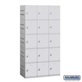 12" Wide Five Tier Plastic Locker - 3 Wide - 6 Feet High - 18 Inches Deep