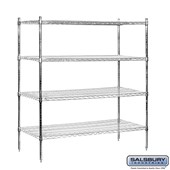 60" Wide Stationary Wire Shelving - 63 Inches High - 24 Inches Deep