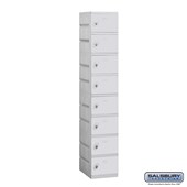 12" Wide Eight Tier Plastic Locker - 1 Wide - 6 Feet High - 18 Inches Deep