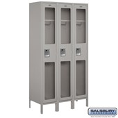 15" Wide Single Tier See-Through Metal Locker - 3 Wide - 6 Feet High - 18 Inches Deep