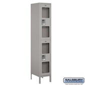 15" Wide Double Tier See-Through Metal Locker - 1 Wide - 6 Feet High - 18 Inches Deep