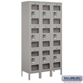 15" Wide Triple Tier See-Through Metal Locker - 3 Wide - 6 Feet High - 15 Inches Deep