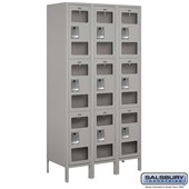 15" Wide Triple Tier See-Through Metal Locker - 3 Wide - 6 Feet High - 18 Inches Deep
