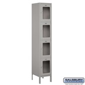 15" Wide Four Tier See-Through Metal Locker - 1 Wide - 6 Feet High - 15 Inches Deep