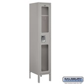 12" Wide Single Tier See-Through Metal Locker - 1 Wide - 5 Feet High - 15 Inches Deep