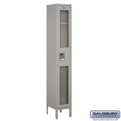 12" Wide Single Tier See-Through Metal Locker - 1 Wide - 6 Feet High - 12 Inches Deep