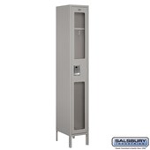 12" Wide Single Tier See-Through Metal Locker - 1 Wide - 6 Feet High - 15 Inches Deep