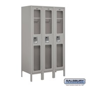 12" Wide Single Tier See-Through Metal Locker - 3 Wide - 5 Feet High - 18 Inches Deep