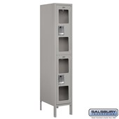 12" Wide Double Tier See-Through Metal Locker - 1 Wide - 5 Feet High - 18 Inches Deep