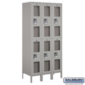 12" Wide Double Tier See-Through Metal Locker - 3 Wide - 6 Feet High - 18 Inches Deep
