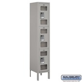 12" Wide Triple Tier See-Through Metal Locker - 1 Wide - 5 Feet High - 12 Inches Deep