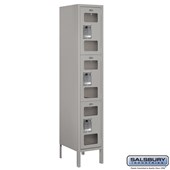 12" Wide Triple Tier See-Through Metal Locker - 1 Wide - 5 Feet High - 15 Inches Deep