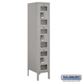 12" Wide Triple Tier See-Through Metal Locker - 1 Wide - 5 Feet High - 18 Inches Deep