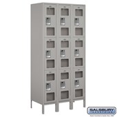 12" Wide Triple Tier See-Through Metal Locker - 3 Wide - 6 Feet High - 18 Inches Deep