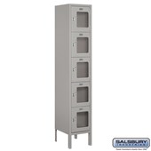 12" Wide Five Tier Box Style See-Through Metal Locker - 1 Wide - 5 Feet High - 12 Inches Deep
