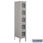 12" Wide Five Tier Box Style See-Through Metal Locker - 1 Wide - 5 Feet High - 18 Inches Deep