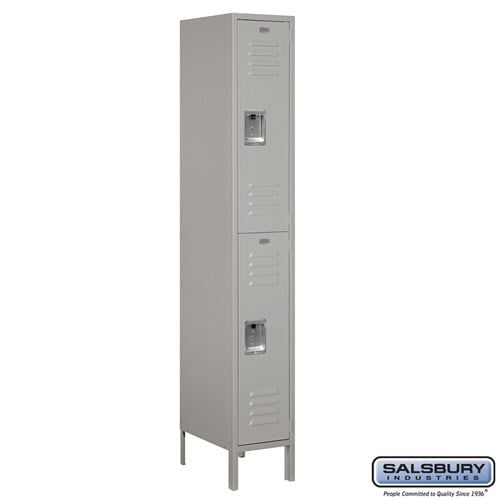 Gray Salsbury Industries 62168GY-U Double Tier 12-Inch Wide 6-Feet High 18-Inch Deep Unassembled Standard Metal Locker