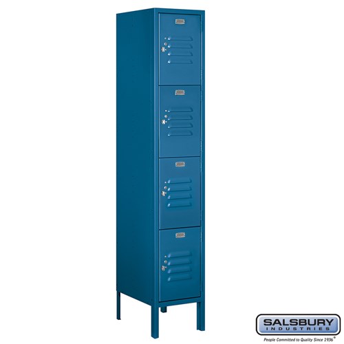 Standard Metal Locker - Four Tier - 1 Wide - 5 Feet High - 15 Inches ...